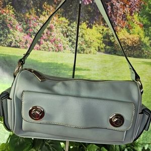 Blue Pebbled Purse Shoulder Bag Handbag